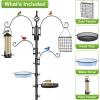 imageSorbus Metal Bird Feeding Station  7ft Tall Pole with 4 Ground Stake Prongs ampamp Hangers Bird Bath Mesh Food Tray for Wild Birds ampamp Garden Decor2Prong Stake