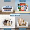 imageSorbus Shelf Organizer  Closet Shelf Organizer for Clothes Closet Bathroom Kitchen Garage  Plastic Stackable Shelf Organizer Baskets  Open Front Design Under Shelf Organizer4 Small