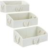 imageSorbus Storage Bins 3Pack Fabric Storage Baskets Foldable Closet Organizer Trapezoid Storage Box GreyTrapezoid Bin  Beige