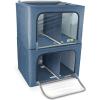 imageSorbus Storage Bins with Divided Interior  Large Stackable ampamp Foldable Organizer Containers with Metal Frame Oxford Fabric Large Window ampamp Carry Handles  Organization for Bedroom Linens ampamp ClothesBlue