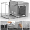 imageSorbus Storage Bins with Divided Interior  Large Stackable ampamp Foldable Organizer Containers with Metal Frame Oxford Fabric Large Window ampamp Carry Handles  Organization for Bedroom Linens ampamp ClothesGray