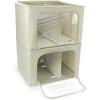 imageSorbus Storage Bins with Divided Interior  Large Stackable ampamp Foldable Organizer Containers with Metal Frame Oxford Fabric Large Window ampamp Carry Handles  Organization for Bedroom Linens ampamp ClothesBeige