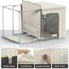 imageSorbus Storage Bins with Divided Interior  Large Stackable ampamp Foldable Organizer Containers with Metal Frame Oxford Fabric Large Window ampamp Carry Handles  Organization for Bedroom Linens ampamp ClothesBeige