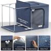 imageSorbus Storage Bins with Divided Interior  Large Stackable ampamp Foldable Organizer Containers with Metal Frame Oxford Fabric Large Window ampamp Carry Handles  Organization for Bedroom Linens ampamp ClothesBlue