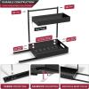 imageSorbus Under Sink Organizer with Sliding Tracks and Adhesive Tape  2Tier PullOut Storage Rack for Kitchen and Bathroom  No Drill Under Sink Organization Storage Cabinet ShelfBlack
