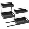 imageSorbus Under Sink Organizer with Sliding Tracks and Adhesive Tape  2Tier PullOut Storage Rack for Kitchen and Bathroom  No Drill Under Sink Organization Storage Cabinet ShelfBlack