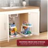 imageSorbus Under Sink Organizer with Sliding Tracks and Adhesive Tape  2Tier PullOut Storage Rack for Kitchen and Bathroom  No Drill Under Sink Organization Storage Cabinet ShelfWhite