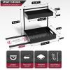 imageSorbus Under Sink Organizer with Sliding Tracks and Adhesive Tape  2Tier PullOut Storage Rack for Kitchen and Bathroom  No Drill Under Sink Organization Storage Cabinet ShelfBlack