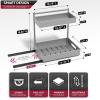 imageSorbus Under Sink Organizer with Sliding Tracks and Adhesive Tape  2Tier PullOut Storage Rack for Kitchen and Bathroom  No Drill Under Sink Organization Storage Cabinet ShelfSilver