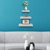 imageSorbus Wall Mount Corner Shelves Square Hanging Wall Shelves Decoration Perfect Trophy Display Photo Frames Home Dcor Set of 3 3Piece Square Set  WhiteWhite