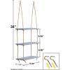 imageSorbus Wood Hanging Shelf 3Tier Rustic Wood Swing Storage Shelves Rope Organizer Rack Floating Display Shelves Grey3 Tier Rope Shelf  Grey