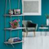 imageSorbus Wood Hanging Shelf 3Tier Rustic Wood Swing Storage Shelves Rope Organizer Rack Floating Display Shelves Grey3 Tier Rope Shelf  Grey