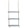imageSorbus Wood Hanging Shelf 3Tier Rustic Wood Swing Storage Shelves Rope Organizer Rack Floating Display Shelves Grey3 Tier Rope Shelf  Grey
