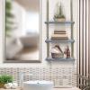 imageSorbus Wood Hanging Shelf 3Tier Rustic Wood Swing Storage Shelves Rope Organizer Rack Floating Display Shelves Grey3 Tier Rope Shelf  Grey
