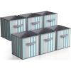 imageSorbus 11 Inch Cube Storage Bin  6 Foldable Storage Cubes for Shelf Toy Box Cubby ampamp Closet Organizer  Multicolor Chevron Collapsible Cloth Cube Storage Bins for Home Organization Nursery BedroomAqua