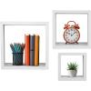 imageSorbus Floating Box Shelves  Square Cube Wall Decor Hanging Shelves Decoration  Shelf for Living Room Bedroom Trophy Display Photo FramesWhite