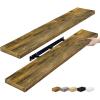 imageSorbus Floating Shelves for Wall  3 Long Floating Shelves for Bedroom Kitchen Living Room Bathroom Shelves Farmhouse Home Decor  48 x 9 Inch Wall Mounted Floating Shelves for Wall GrayWalnut