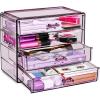 imageSorbus Makeup Organizer  4 Drawer Acrylic Make Up Organizers and Storage for Cosmetics Jewelry Beauty Supplies Clear Makeup Organizer for Vanity Girls Room College Dorm Counter Bathroom SinkPurple