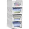 imageSorbus Shelf Organizer  Closet Shelf Organizer for Clothes Closet Bathroom Kitchen Garage  Plastic Stackable Shelf Organizer Baskets  Open Front Design Under Shelf Organizer4 Medium