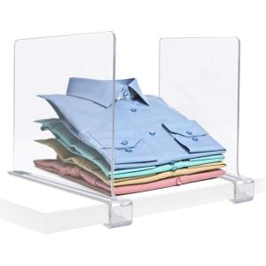 imageSorbus 4 Acrylic Shelf Dividers for Shelves Great Organizer for Clothes Linens Purse Separators Versatile for Closets Kitchen Cabinets Bedroom 4Pack2 Pack