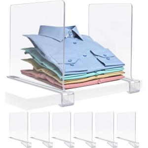imageSorbus 4 Acrylic Shelf Dividers for Shelves Great Organizer for Clothes Linens Purse Separators Versatile for Closets Kitchen Cabinets Bedroom 4Pack6 Pack