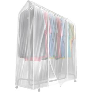 imageSorbus Cover for Garment Rack 2 Pack 6 Ft Transparent Clothes Rack Cover Garment Coat Hanger Protector Dustproof Waterproof Clothing Storage Cover for Dresses Suits Coats Rack Not Included1 Pack