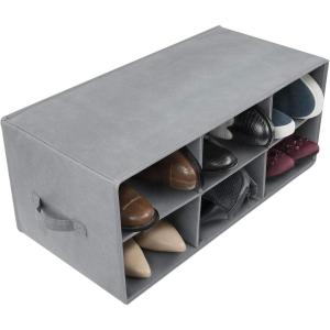 imageSorbus Shoe Organizer Bin 6 Section Cubby Shoe Shelves Foldable Portable Detachable Closet Organizer Storage for Home Organization