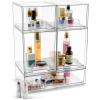 imageSorbus Acrylic Storage Containers  5 Pack Stackable Storage Bins Set for Bathroom Organization  Clear Acrylic Drawer Organizers  Makeup Case PullOut Drawers 76 and 44 Tall and 121 Wide5 Pack  Complete Set