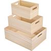 imageSorbus Unfinished Wood Crates  Organizer Bins Wooden Box for Pantry Closet Arts ampamp Crafts Cabinet Organizers Containers 4 Pack3 Pack