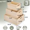 imageSorbus Unfinished Wood Crates  Organizer Bins Wooden Box for Pantry Closet Arts ampamp Crafts Cabinet Organizers Containers 4 Pack3 Pack