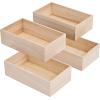 imageSorbus Unfinished Wood Crates  Organizer Bins Wooden Box for Pantry Closet Arts ampamp Crafts Cabinet Organizers Containers 4 Pack4 Pack