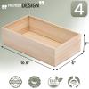 imageSorbus Unfinished Wood Crates  Organizer Bins Wooden Box for Pantry Closet Arts ampamp Crafts Cabinet Organizers Containers 4 Pack4 Pack