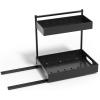 imageSorbus PullOut Sliding Storage Rack for Kitchen ampamp Bathroom NoDrill Adjustable Shelf with Durable Metal NonSlip Grid Drawers Waterproof Space Saver Black 2 PackBlack