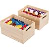 imageSorbus Unfinished Wood Crates  Organizer Bins Wooden Box for Pantry Closet Arts ampamp Crafts Cabinet Organizers Containers 4 Pack2 Pack