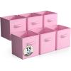 imageSorbus Foldable Storage Cubes  6 Pack 11 Inch Sage Green Fabric Foldable Storage and Organization Versatile Use Collapsible Storage Lightweight and DurablePastel Pink