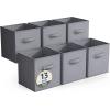 imageSorbus Foldable Storage Cubes  6 Pack 11 Inch Sage Green Fabric Foldable Storage and Organization Versatile Use Collapsible Storage Lightweight and DurableGray