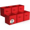imageSorbus Foldable Storage Cubes  6 Pack 11 Inch Sage Green Fabric Foldable Storage and Organization Versatile Use Collapsible Storage Lightweight and DurableRed