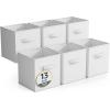 imageSorbus Foldable Storage Cubes  6 Pack 11 Inch Sage Green Fabric Foldable Storage and Organization Versatile Use Collapsible Storage Lightweight and DurableWhite