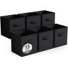 imageSorbus Foldable Storage Cubes  6 Pack 11 Inch Sage Green Fabric Foldable Storage and Organization Versatile Use Collapsible Storage Lightweight and DurableBlack