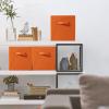 imageSorbus Foldable Storage Cubes  6 Pack 11 Inch Sage Green Fabric Foldable Storage and Organization Versatile Use Collapsible Storage Lightweight and DurableOrange