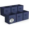imageSorbus Foldable Storage Cubes  6 Pack 11 Inch Sage Green Fabric Foldable Storage and Organization Versatile Use Collapsible Storage Lightweight and DurableNavy Blue