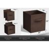 imageSorbus Foldable Storage Cubes  6 Pack 11 Inch Sage Green Fabric Foldable Storage and Organization Versatile Use Collapsible Storage Lightweight and DurableChocolate