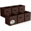 imageSorbus Foldable Storage Cubes  6 Pack 11 Inch Sage Green Fabric Foldable Storage and Organization Versatile Use Collapsible Storage Lightweight and DurableChocolate
