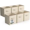 imageSorbus Foldable Storage Cubes  6 Pack 11 Inch Sage Green Fabric Foldable Storage and Organization Versatile Use Collapsible Storage Lightweight and DurableBeige