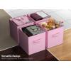 imageSorbus Foldable Storage Cubes  6 Pack 11 Inch Sage Green Fabric Foldable Storage and Organization Versatile Use Collapsible Storage Lightweight and DurablePastel Pink
