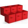 imageSorbus Foldable Storage Cubes  6 Pack 11 Inch Sage Green Fabric Foldable Storage and Organization Versatile Use Collapsible Storage Lightweight and DurableRed