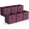 imageSorbus Foldable Storage Cubes  6 Pack 11 Inch Sage Green Fabric Foldable Storage and Organization Versatile Use Collapsible Storage Lightweight and DurablePurple