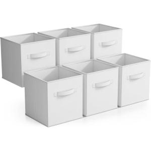 imageSorbus Foldable Storage Cubes  6 Pack 11 Inch Sage Green Fabric Foldable Storage and Organization Versatile Use Collapsible Storage Lightweight and DurableWhite