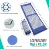 imageSivan Health and Fitness Acupressure Mat and Pillow Set  Grounding Mat for Stress Back ampamp Neck Pain  Acupuncture Point Massage Mat for Muscle Relaxation Sciatica ampamp Meditation  Includes Carry BagBlueWhite