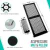 imageSivan Health and Fitness Acupressure Mat and Pillow Set  Grounding Mat for Stress Back ampamp Neck Pain  Acupuncture Point Massage Mat for Muscle Relaxation Sciatica ampamp Meditation  Includes Carry BagBlackWhite